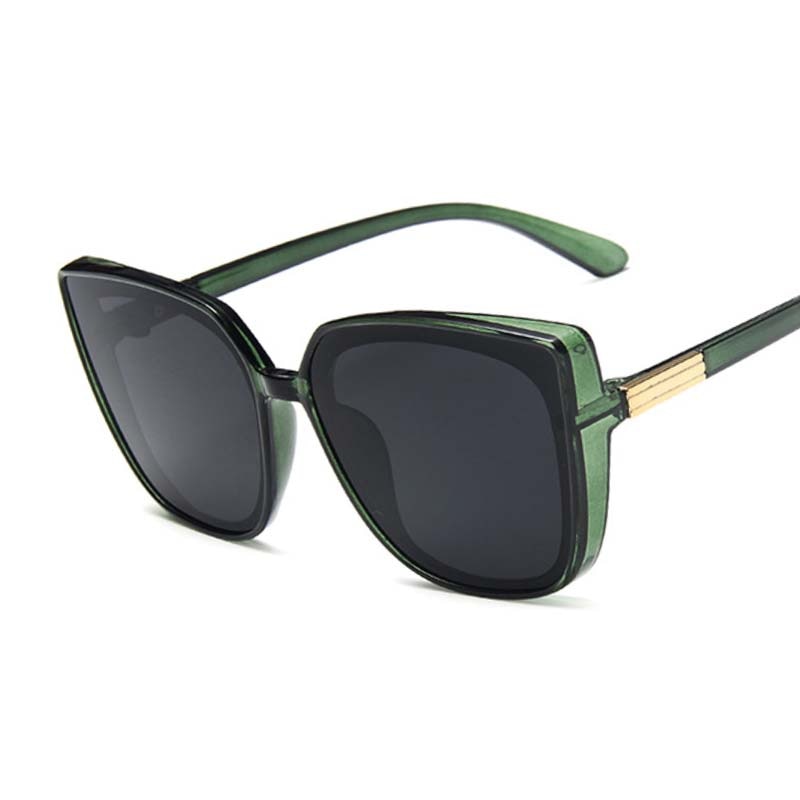 Brand Designer Cat Eye Sunglasses Woman Vintage Black Mirror Sun Glasses For Big Frame Cool Sexy Female Oculos