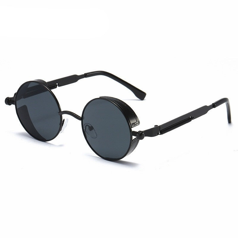 Metall Steampunk Sonnenbrille Männer Frauen Runde Brille Markendesigner Vintage Sonnenbrille Hohe Qualität Oculos de sol
