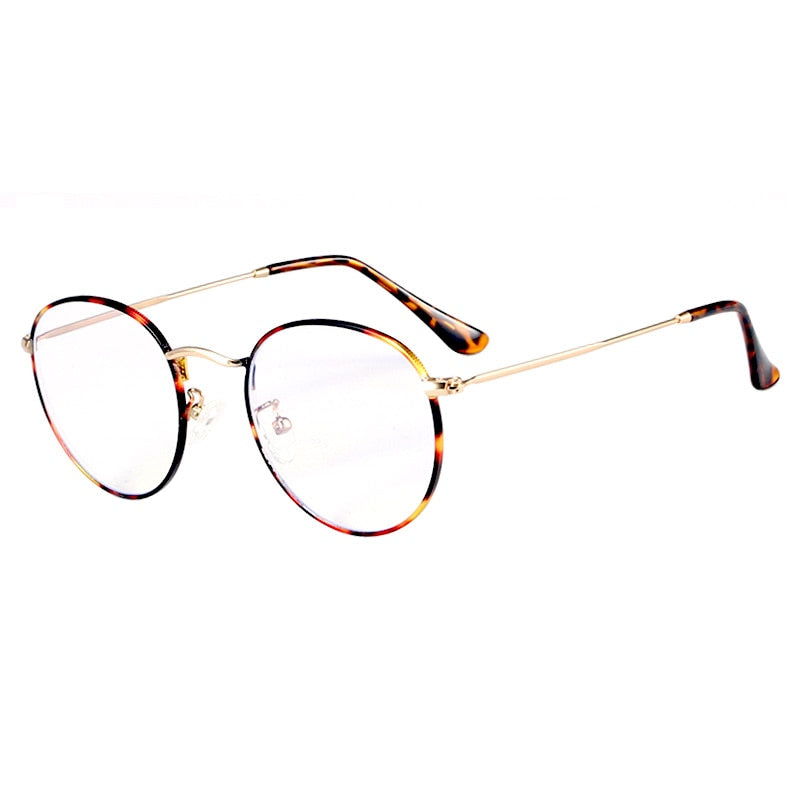 Klassischer Anti-Blaulicht-Brillenrahmen Markendesigner Runder optischer Metallrahmen Computerbrille