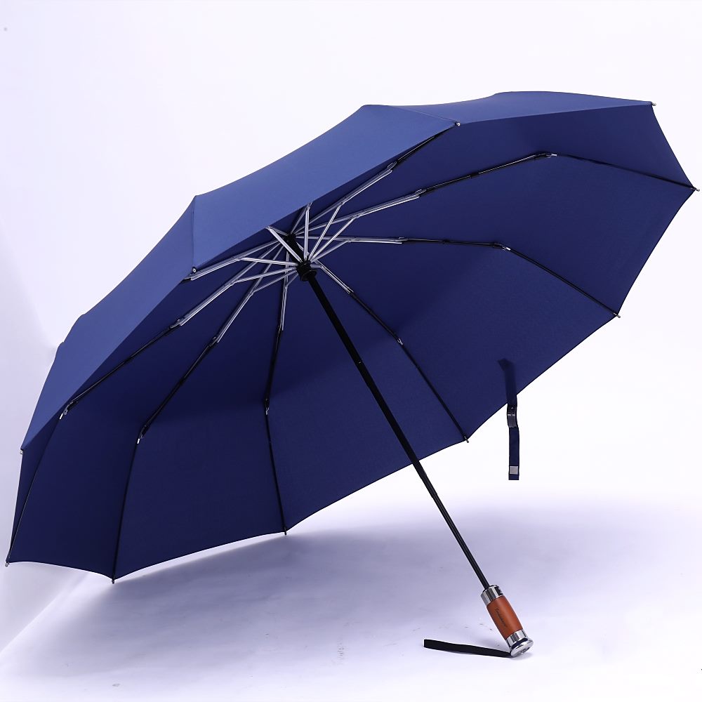 Echter großer Regenschirm Regen 1,2 Meter Business Men Automatische Regenschirme Winddichter männlicher Sonnenschirm Dunkelblau und Schwarz