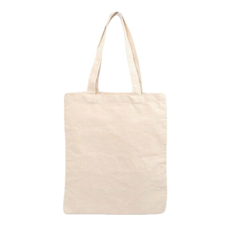 Bolso de hombro de compras liso blanco cremoso de alta capacidad respetuoso con el medio ambiente bolsos de compras bolso de lona de algodón bolsos de mano regalos