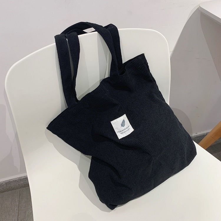 Kordsamt-Taschen-Handtaschen für Frauen-Umhängetaschen-weibliche weiche Umweltaufbewahrungs-wiederverwendbare Mädchen-kleine und große Shopper-Taschen-Tasche