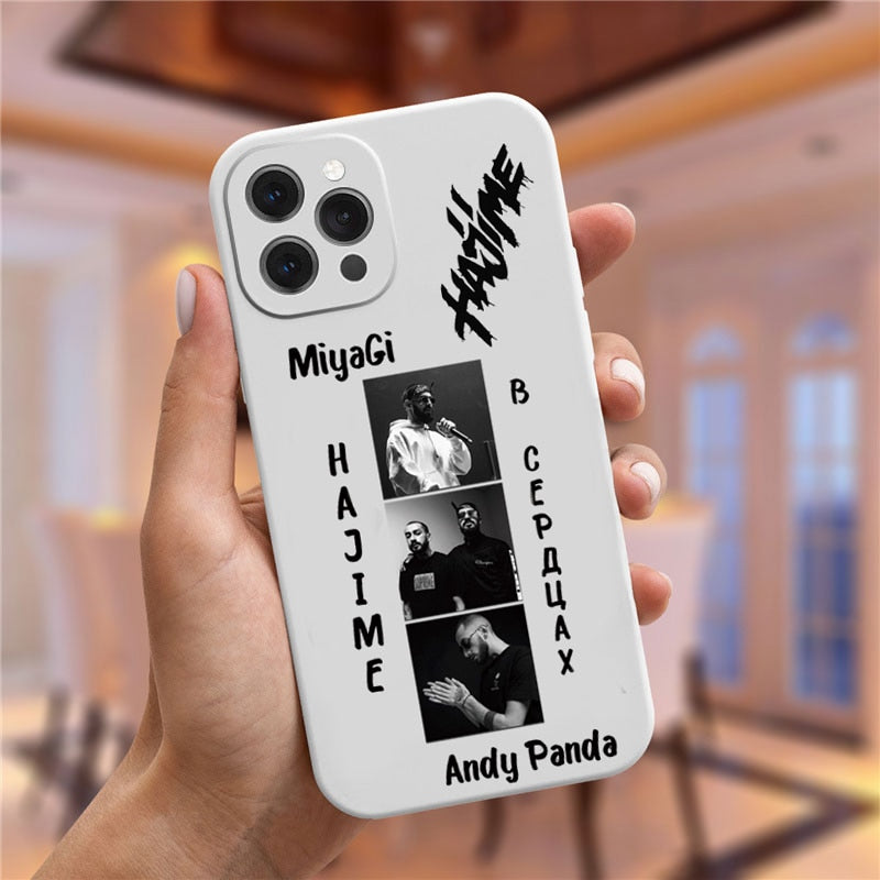 Hajime MiyaGi Andy Panda Soft silicone white Phone Case for iPhone 14 Pro Max XR XS Max 6 7 8 Plus 11 12 13 Pro Max Cover Fundas