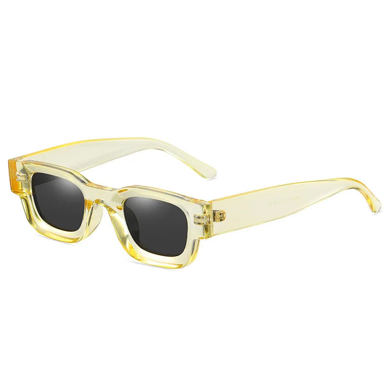 YOOSKE Small Square Sunglasses Women Men Vintage Punk Sun Glasses Male 2022 Luxury Brand Design Black Blue Eyewear Shades UV400