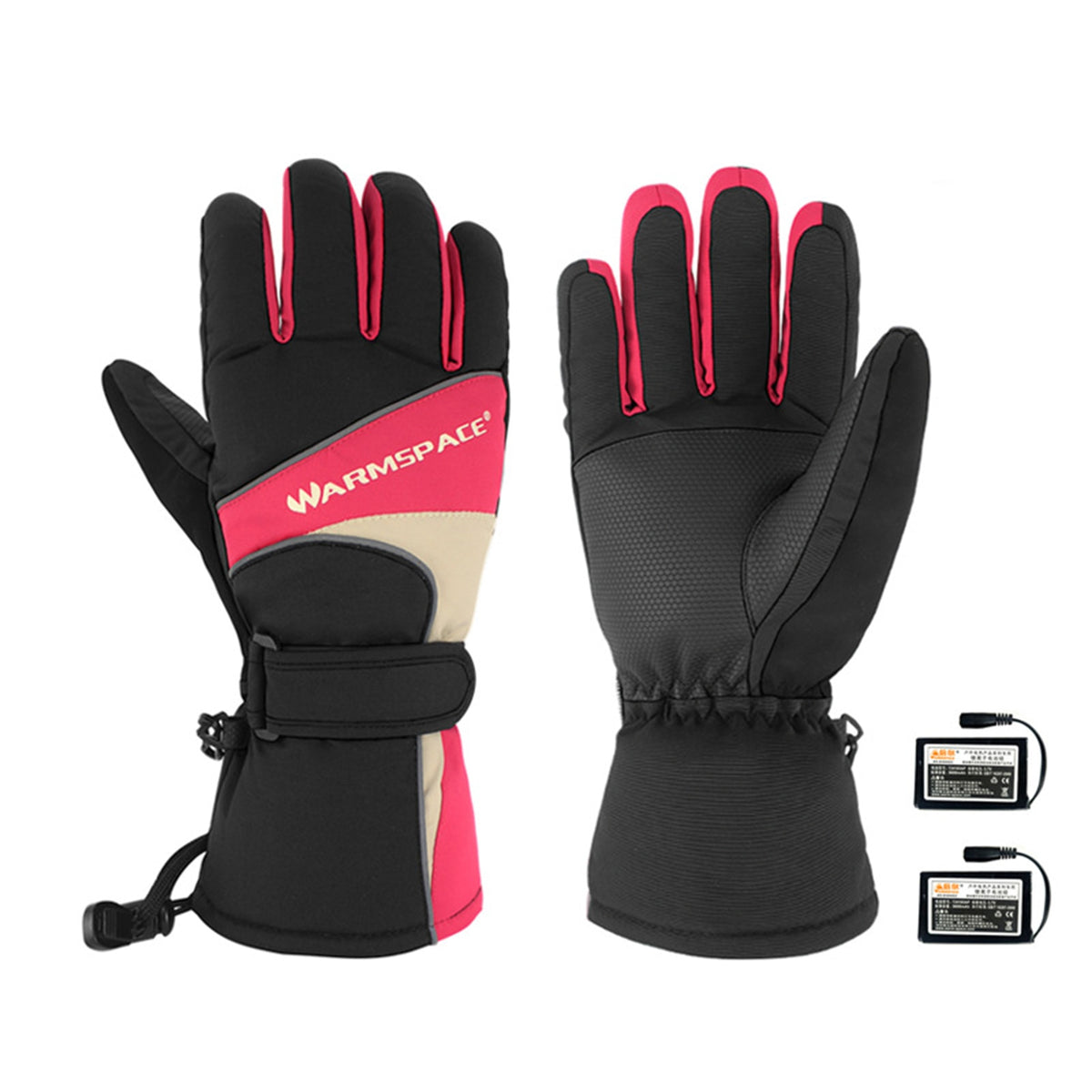 Beheizte Handschuhe für den Außenbereich, Finger- und Rückenheizung, Winter, Ski, Fahrrad, Motorrad, Radfahren, warme Handschuhe mit wiederaufladbarem 3600-mAh-Akku