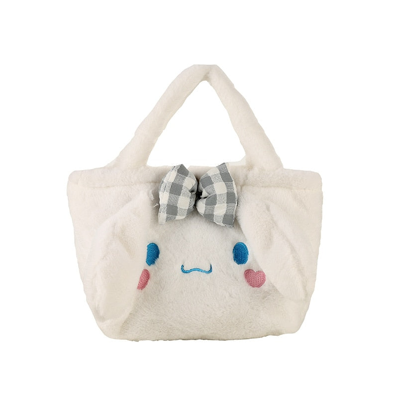 Kawaii Cinnamoroll Sanrio Plush Bag My Melody Anime Bolsos Kt Cat Purin Dog Kuromi Plushie Envío gratis Mochila para niñas