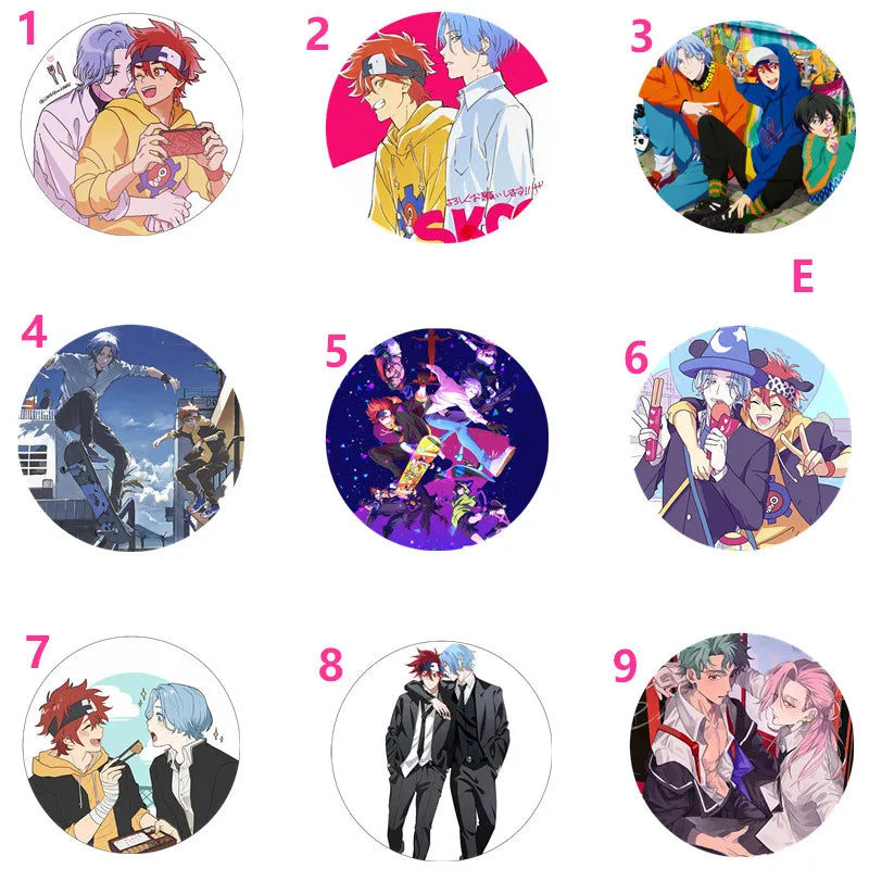 Free Shipping Anime SK8 The Infinity Cosplay Badge Brooch Miya RekI Snow Cherry Blossom Pins Badges for Backpacks Gift