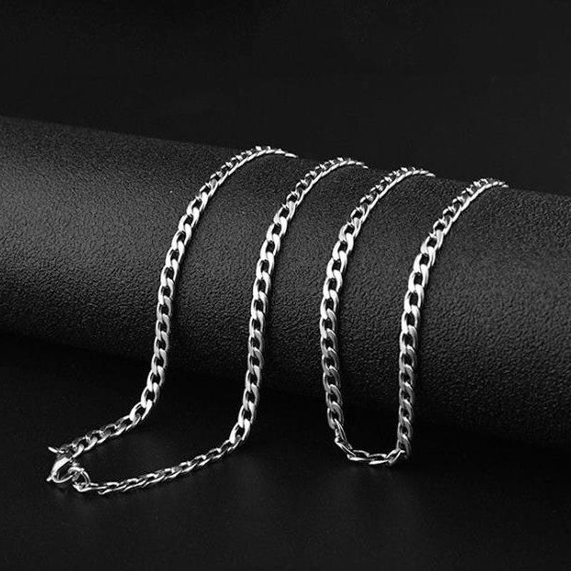 Edelstahlkette Halskette Lang Hip Hop für Frauen Männer am Hals Modeschmuck Geschenk Accessoires Silber Farbe Choker