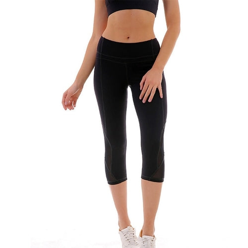 Pantalones de yoga de cintura alta Legging deportivo de malla para mujer 