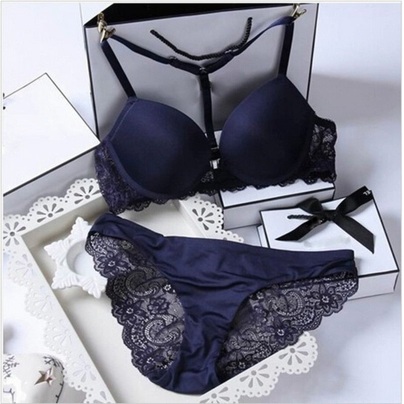 8 Color Sexy Elegant Abc Cup Bra And Panty Set Women Bras
