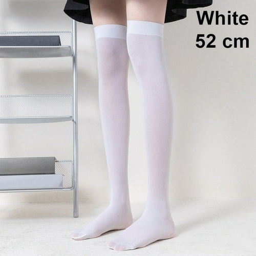 Jk Woman Socks Cute Black White Lolita Long Tight Socks Solid Color