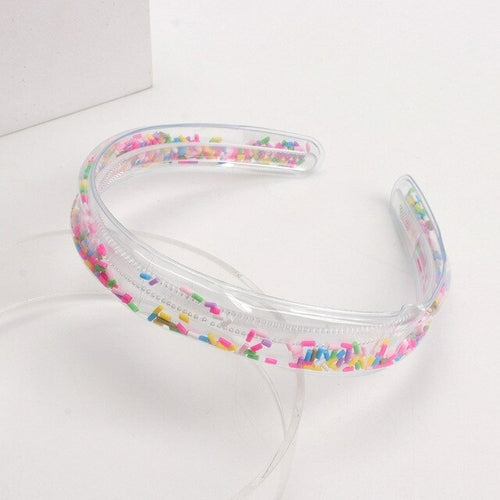 Kids Lovely Hairbands Transparent Sequin Hair Hoops With Teeth