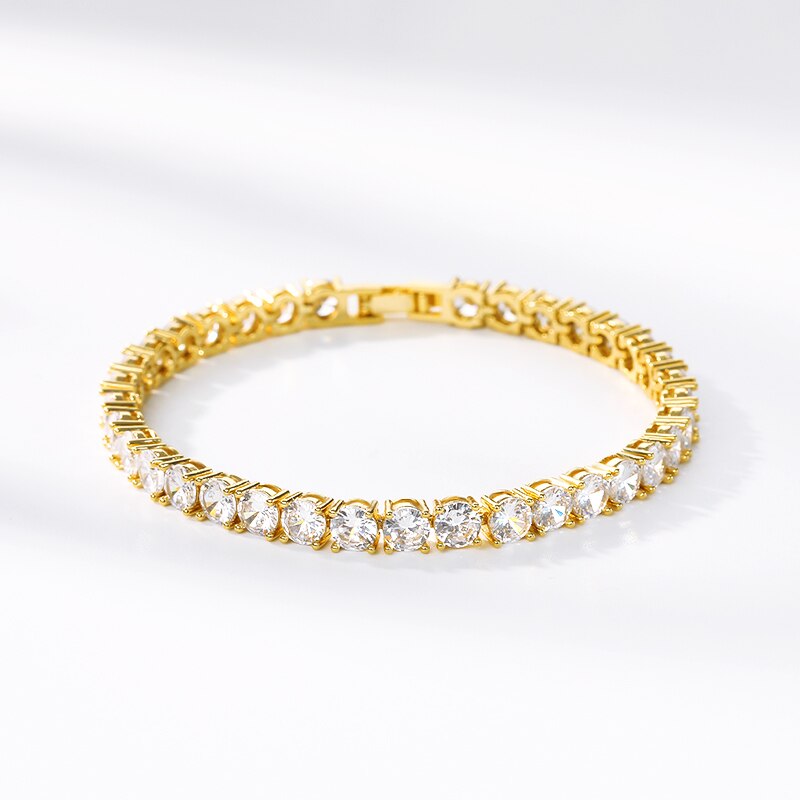 Luxury Iced Out Bracelet Gold Color Cubic Zirconia