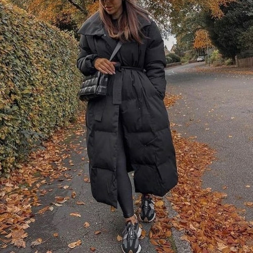 Thick Loose Parkas Women Fashion Solid Covered Button Coats