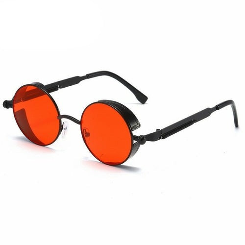 Metall Steampunk Sonnenbrille Männer Frauen Mode Runde Brille Marke
