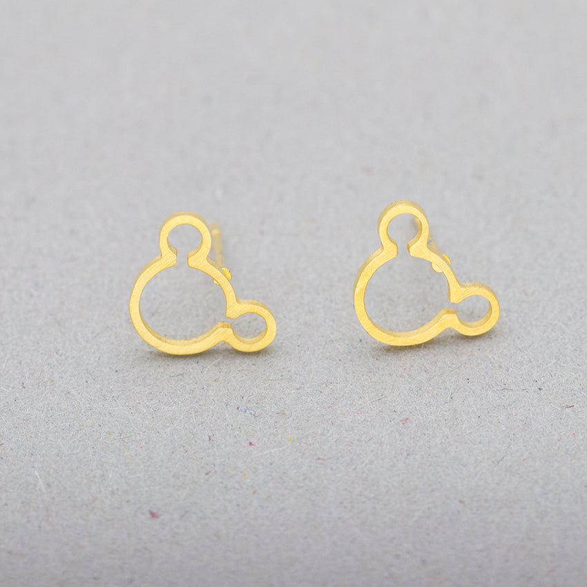 Minimalist Design Cute Hollow Mouse Earrings Girls