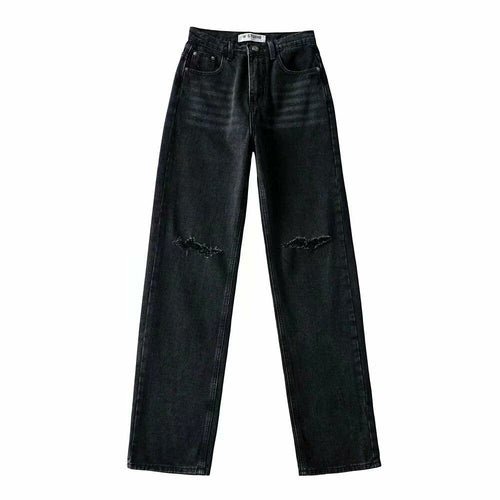 Vintage Hollow Out Jeans Denim Pants Trousers