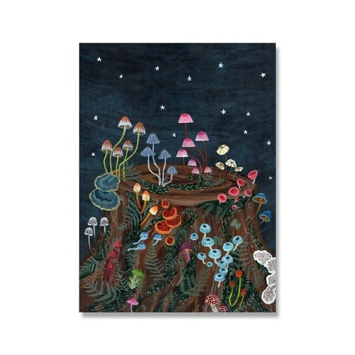 Mushroom Fireworks Posters And Prints Pixie Ring Abstract Artwork