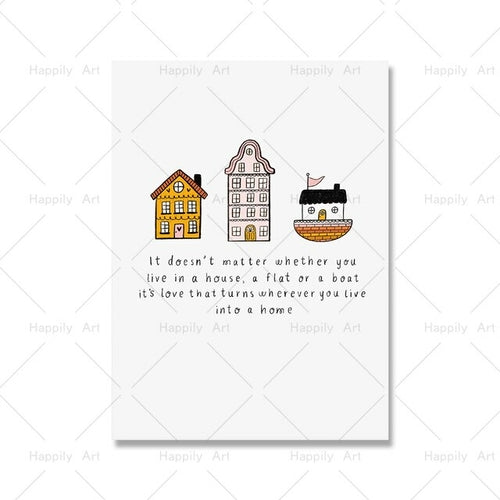 House Pop Wall Art Canvas Painting Nordic Harry Quote Posters And