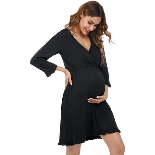 Nursing Dresses Breastfeeding Maternity Clothes 3/4 Sleeve Pregnancy