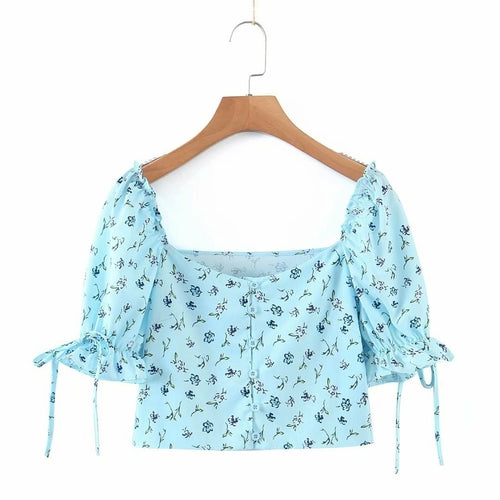 Women Floral Printed Tops Blouse