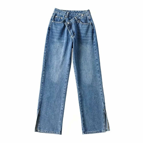 Jeans für Mädchen Baggy Jeans Frau High Waist Streetwear Denim Hose