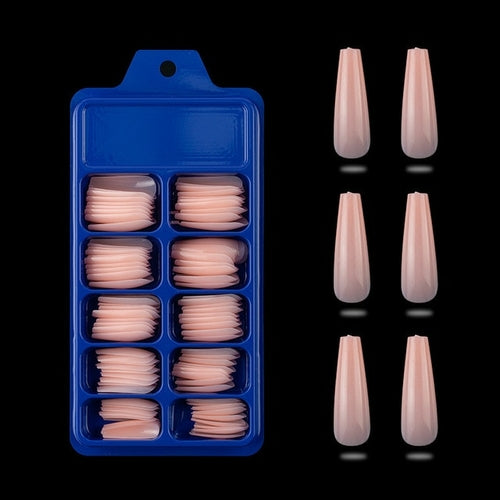 100 Stück einfarbige künstliche Nagelspitzen mit vollständiger Abdeckung aus mattem Acryl