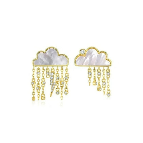 Originelle süße wolkenblaue Regentropfen-Ohrringe für Frauen