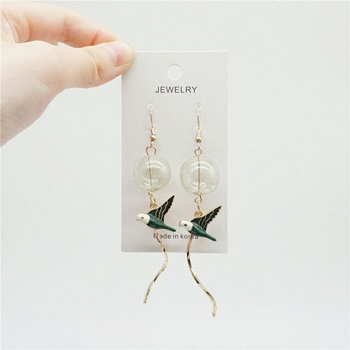 Glass Bubbles Earrings | Green Earrings Balls | Glass Ball Earrings |