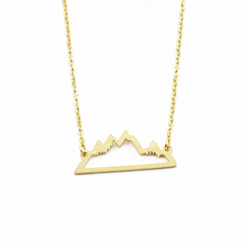Personalized Snowy Mountain Necklace Gold Silver