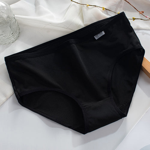 Plus Size Panties Women's Cotton Underwear Girls Briefs Solid Color