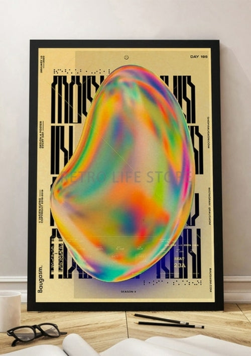 Psychedelic Acid Graphic Art Vaporwave Personality Retro Poster Decor