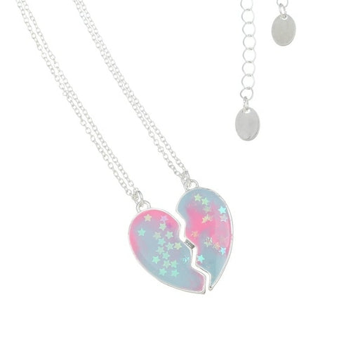 2pack Heart Pendant Girl Necklace 2 Jewelry Gifts Women Chain Shipping