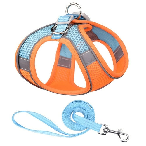 Reflective Pet Harness Dogs Strap With Leash Adjustable Nylon Harness
