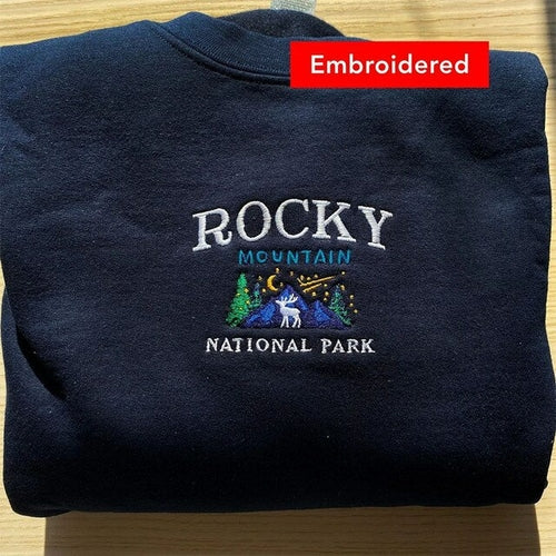 Rocky Mountain National Park Graphic ricamato stampato donna pullover