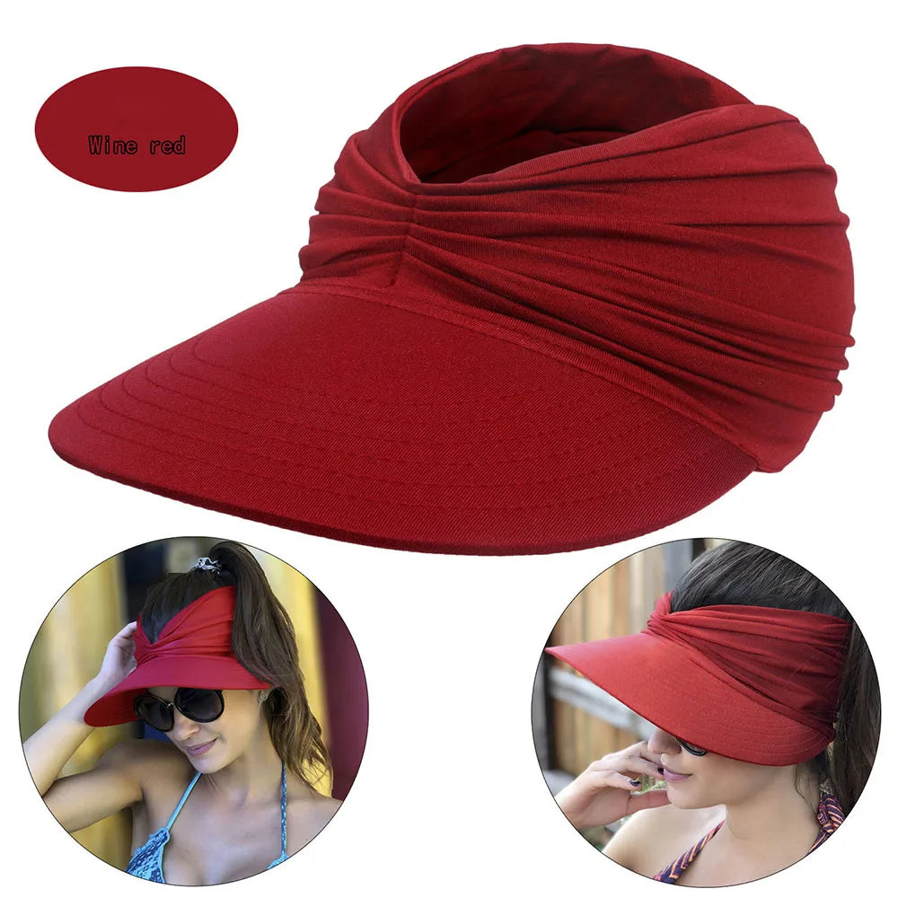 2022 New Summer Beach Hat Big Visor Sun Hats For Women Outdoor UV Protection Top Empty Sport Baseball Cap