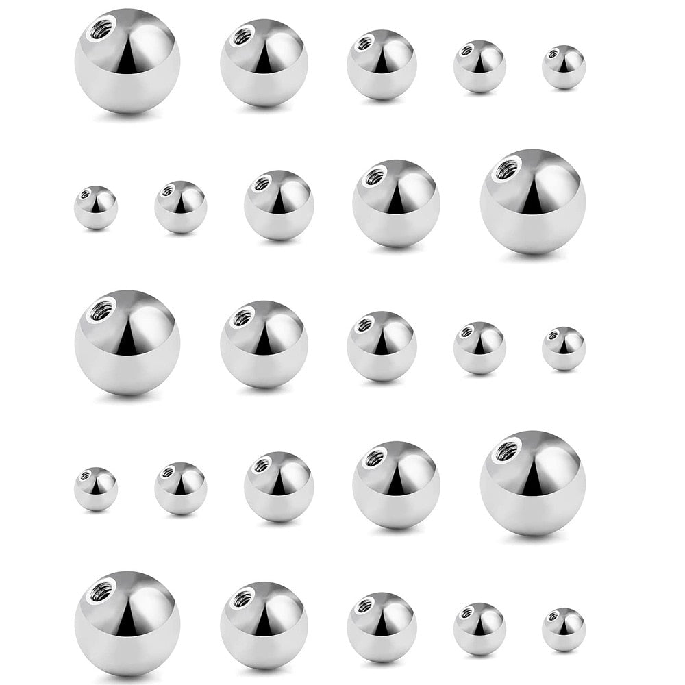 14G 16G Replacement Balls Surgical Steel Externally Threaded Piercing For Nipple Tongue Belly Lip Septum Rings Barbell