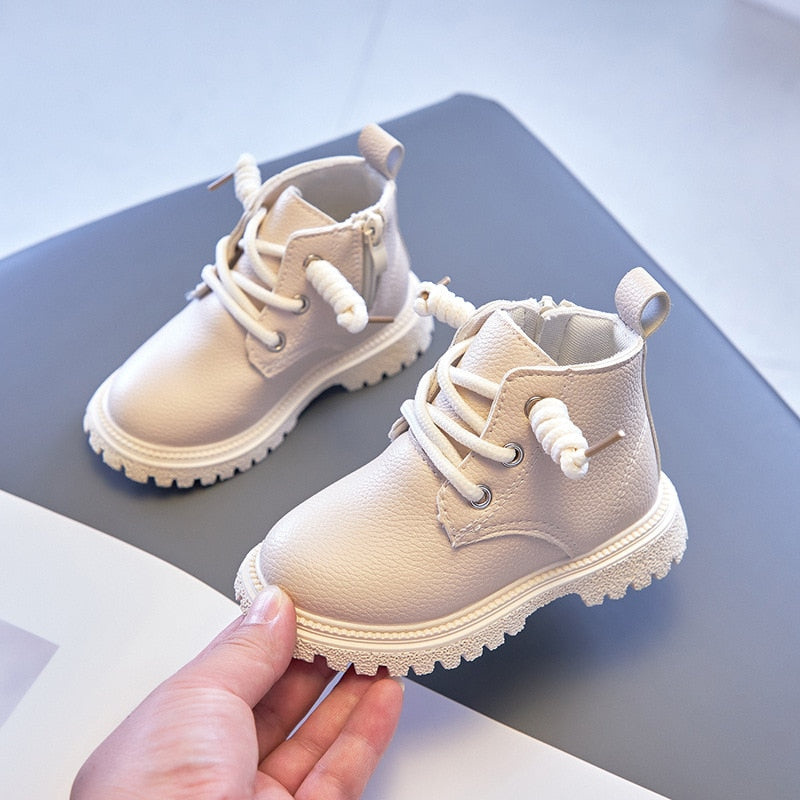 Baby Kids Short Boots Boys Shoes Autumn Winter Leather Children Boots Toddler Girls Boots Boots Kids Snow Shoes 21-30