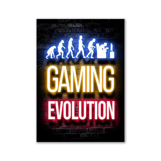 Nordic Neon Sign Gaming Gamer Quotes Art Posters and Prints Canvas Painting Wall Pictures for Boys Game Room Decor Home Decor