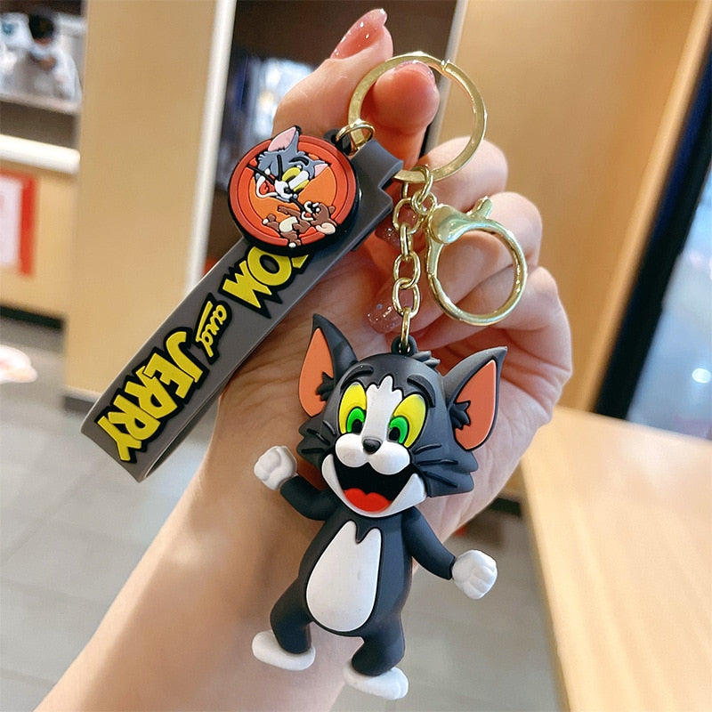 Auto Schlüsselanhänger Tom Cute Anime Cartoon Anhänger Puppe Tasche Anhänger Schlüsselanhänger für Mädchen Figuren Zubehör