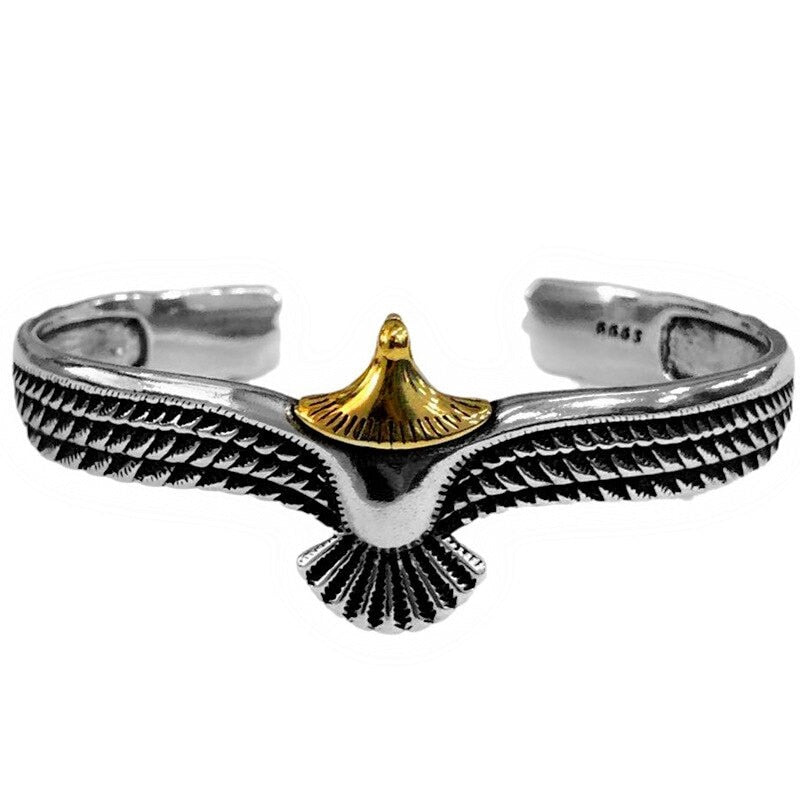 Wikinger-Adler-Manschettenarmband, Valentinstagsgeschenk für Freund, verstellbar, offen, Stammes-Wildtier-Schmuck, indischer Adler-Flügel-Armband