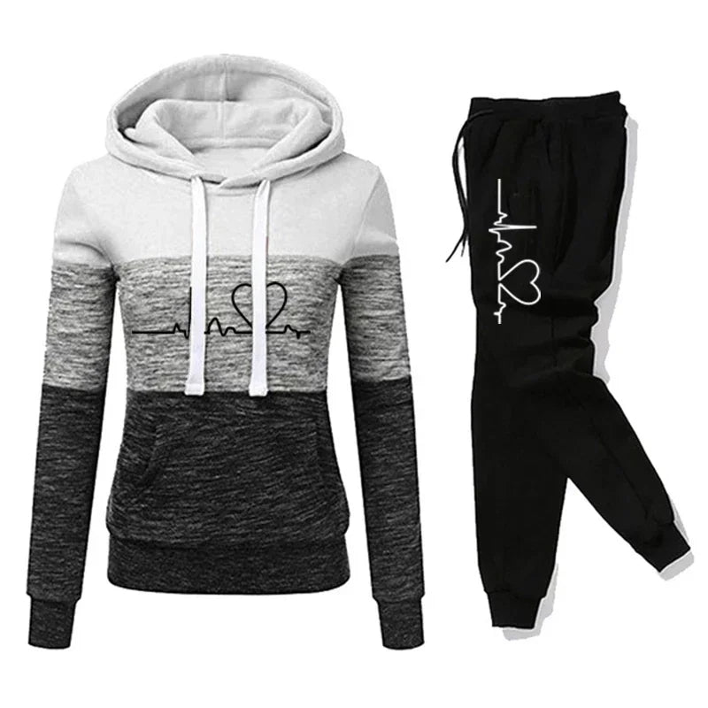 Womens Tracksuit Hoodies Sweatshirt Or Sweatpants Or 2 Piece Set Warm Splice High Quality Clothes Casual Jogging Pants Suit