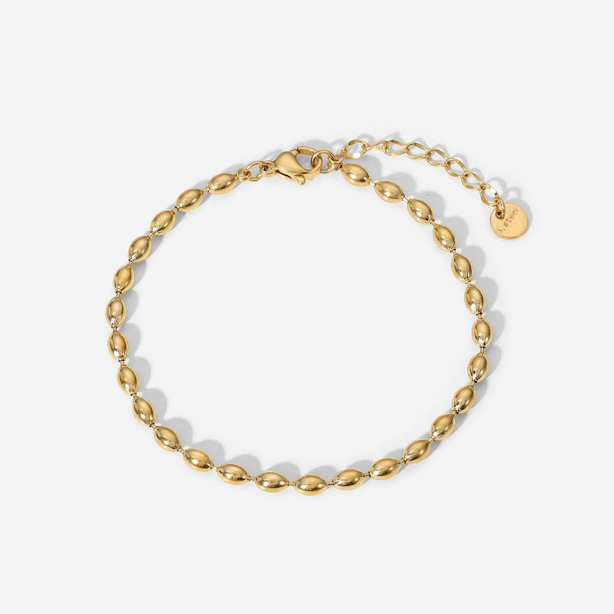 Edelstahl Oval Perlen PVD vergoldet Schmuck INS Charm Armband und Halskette conjuntos de joyas für Frauen