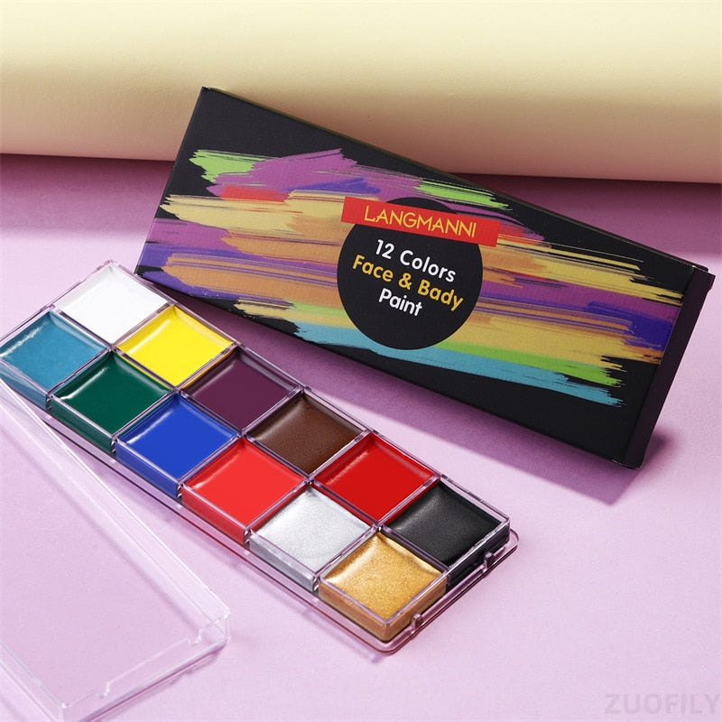 Face Body Painting Cream Waterproof Full Color Non Toxic Safe Paint Oil Christmas Halloween Makeup Palette Tattoo Art Party Tool