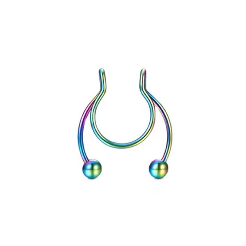 1PC Stainless Steel U Shape Nose Clip Fake Septum Piercing Punk Non Piercing Nose Rings on Hip Hop Fashion Jewelry Gift