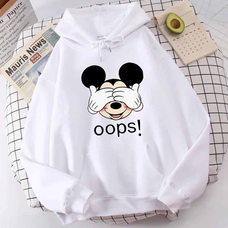 Disney Women Hoodies Mickey Mouse Harajuku  New Oversized Hoodie Cartoon Long Sleeve Tops Fashion Hooded Sweaters Female y2k
