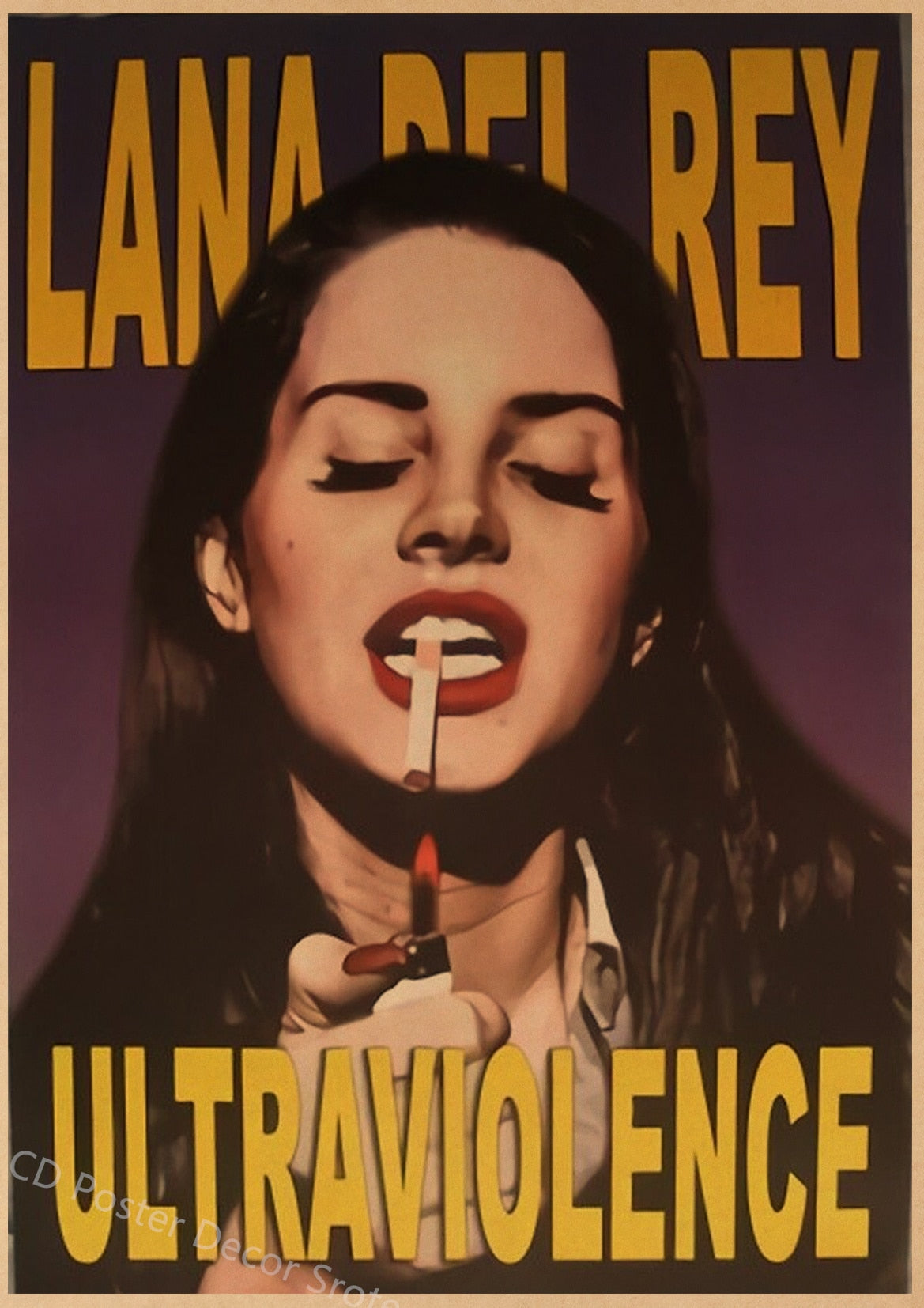 Hot Singer Lana Del Rey Retro Poster Kraft Paper Prints Posters DIY Vintage Home Room Bar Cafe Decor Aesthetic Art Wall Painting