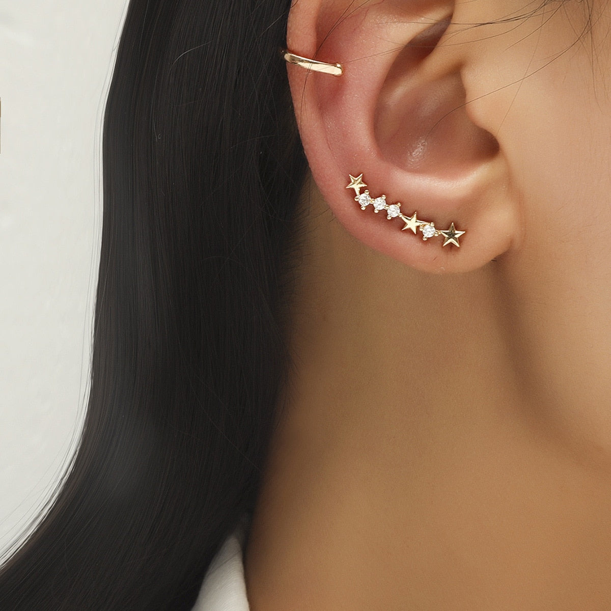 Bohemian No Piercing Crystal Rhinestone Ear Cuff Earrings for Women Wrap Stud Clip Earrings Girl Earrings Jewelry Bijoux
