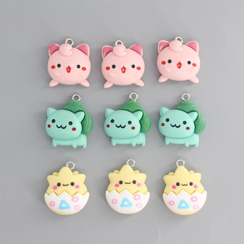 Mix 10pcs/pack Anime Elf Small Monster Cute Resin Charms DIY Japan Cartoon Frog Earring Keychain Pendant Jewelry Making