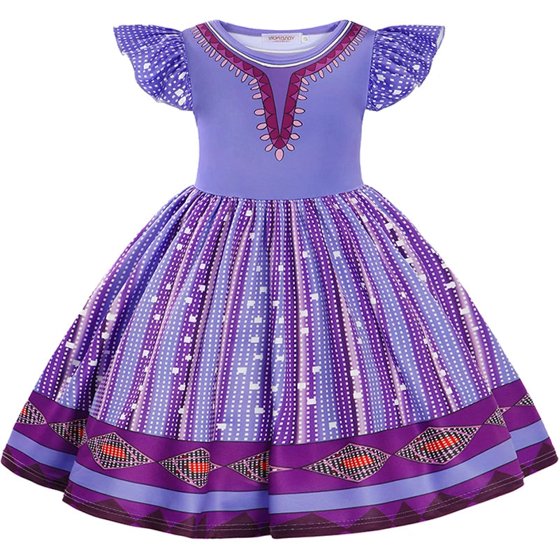 Disney Wish Asha Princess Dress Baby Girls Asha Cosplay Costumes Children Birthday Carnival Christmas Costume Party Clothings